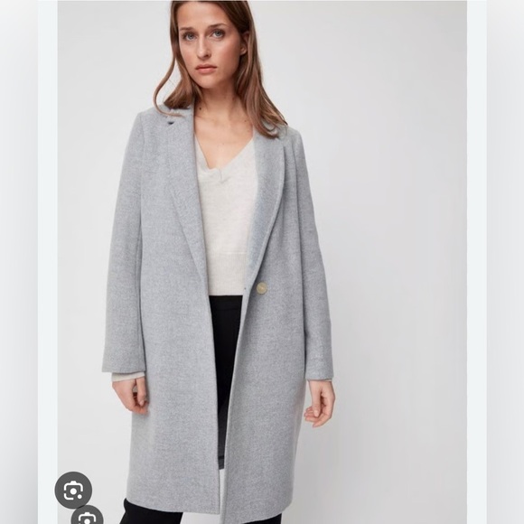 Babaton Gray Trench Coat with Notched Lapels Size Small - Picture 1 of 12